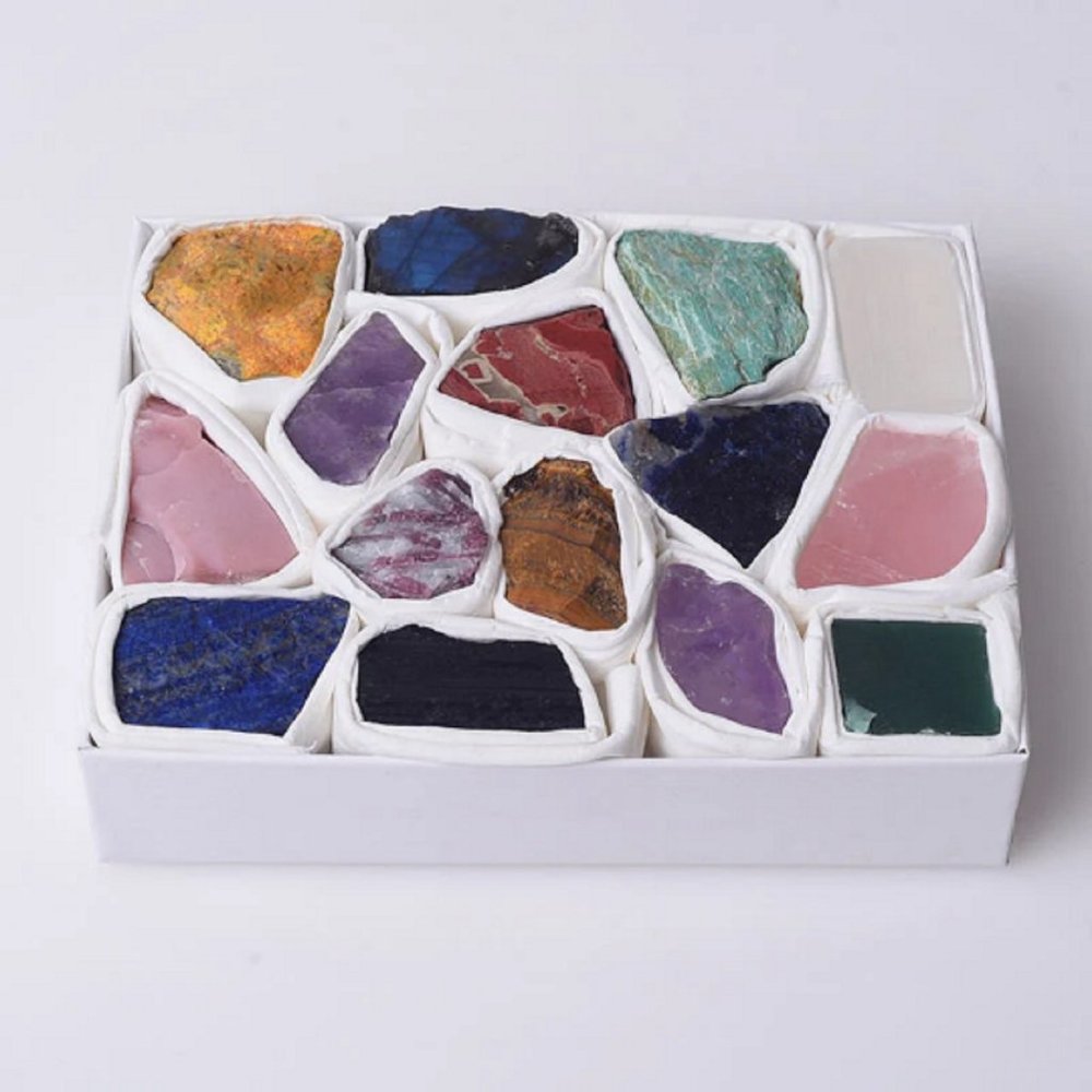 Gem Bundle  Reiki Healing Mineral Specimens Stones with Chakra Stone Kit.